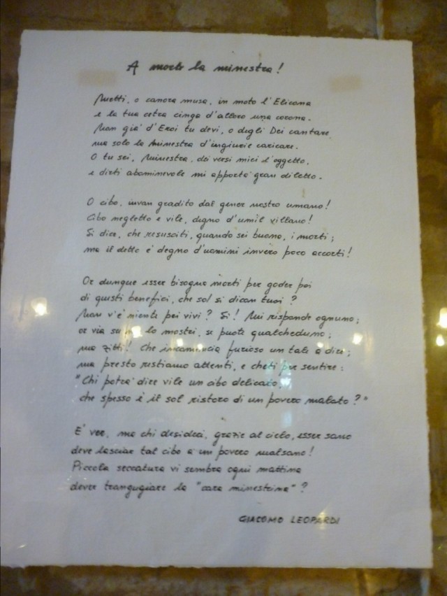 Poem: "La Minestra"